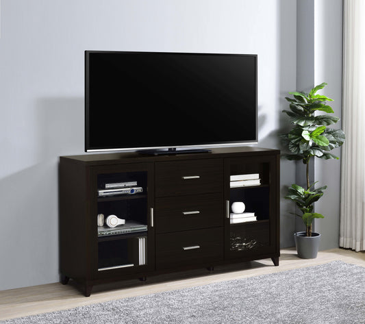 Lewes 2-door Engineered Wood 60-inch TV Stand Cappuccino