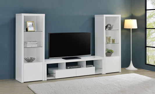 Jude 3-piece 71-inch TV Entertainment Center White High Gloss