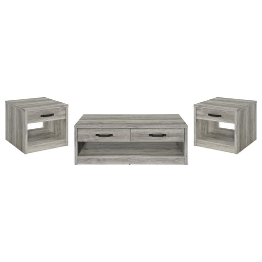 Felix 3-piece Coffee and End Table Set Grey Driftwood