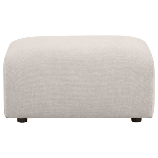 Burnett Chenille Upholstered Ottoman Ivory