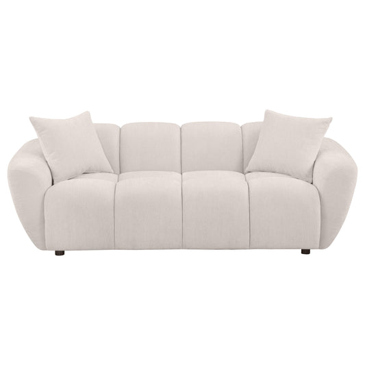 Destino Chenille Upholstered Splayed Arm Sofa Greige