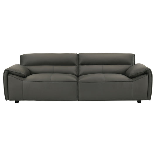 Buxton Top Grain Leather Upholstered Sofa Graphite
