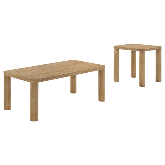 Castlewood 2-piece Cocktail Coffee Table Set Washed Oak