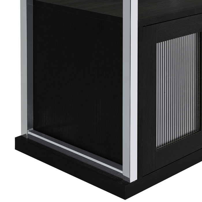 Risley 2-door Circular LED Wine Cabinet Dark Charcoal