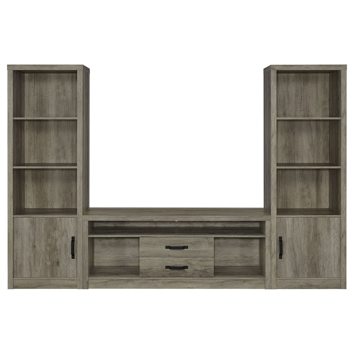 Burke 3-piece 59-inch TV Entertainment Center Grey Driftwood