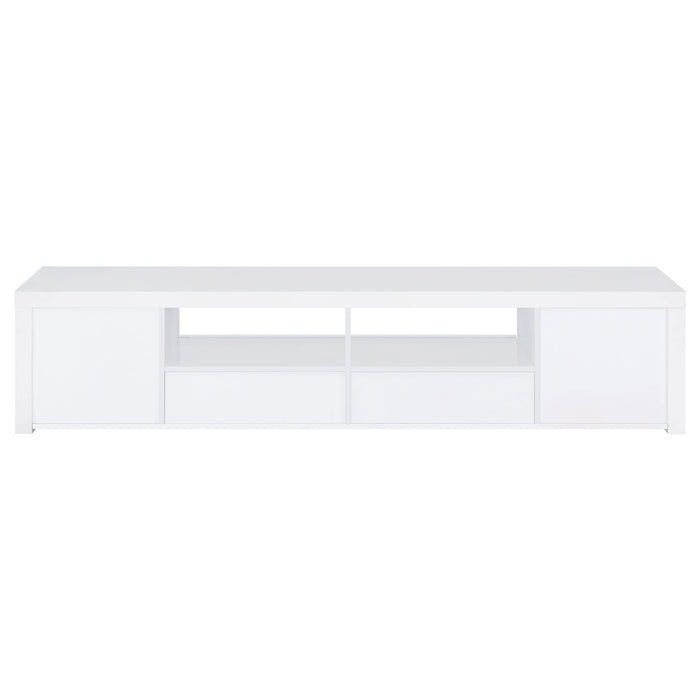 Jude 2-door Engineered Wood 79-inch TV Stand High Gloss White