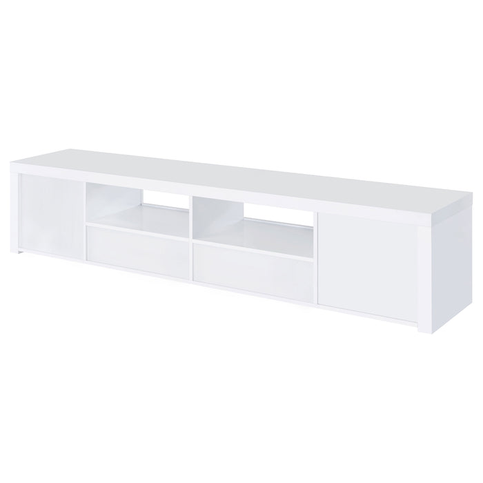 Jude 2-door Engineered Wood 79-inch TV Stand High Gloss White