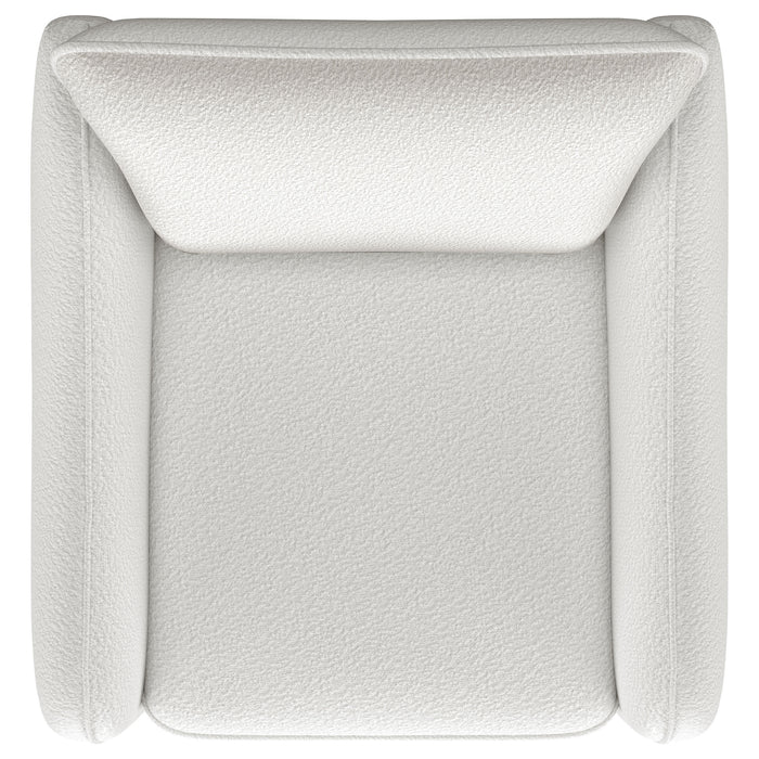 Madia Upholstered Sloped Arm Swivel Glider Chair Vanilla