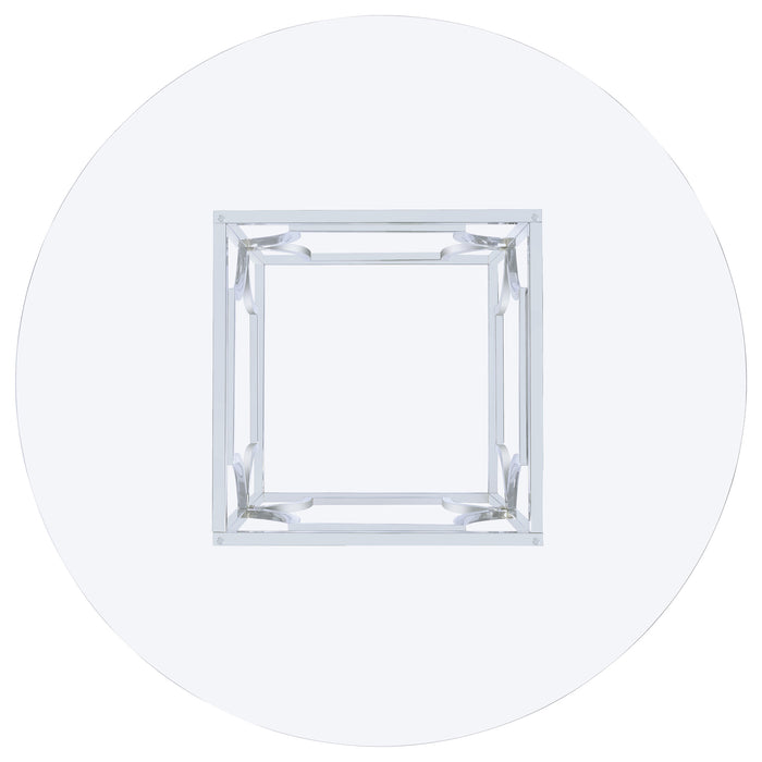 Starlight Round 54-inch Glass Top Metal Dining Table Chrome