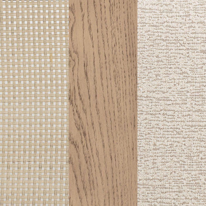 Kailani Rattan Cane Dining Side Chair Beige Oak (Set of 2)