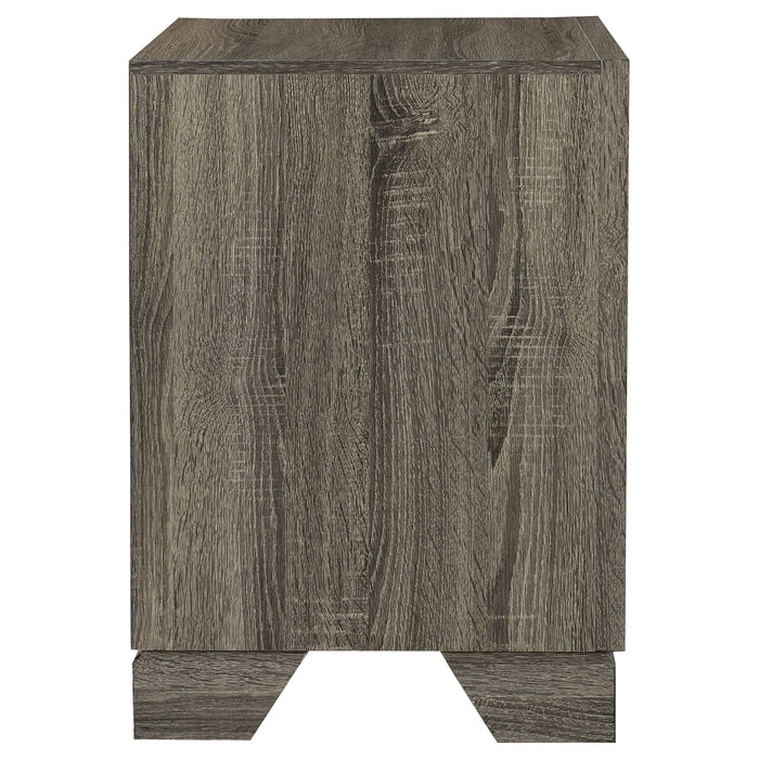 Wright 2-drawer Nightstand Bedside Table Brown Oak