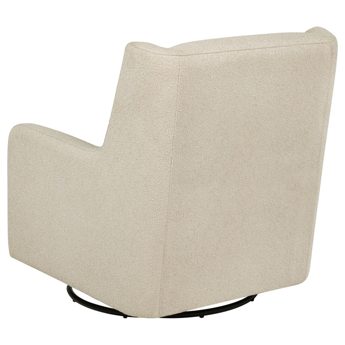Serra Boucle Upholstered Swivel Glider Sandy Beige
