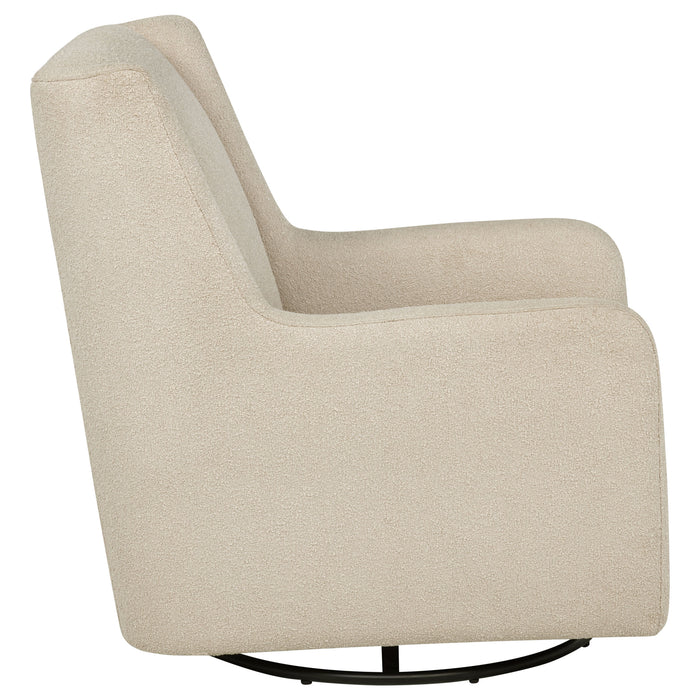 Serra Boucle Upholstered Swivel Glider Sandy Beige