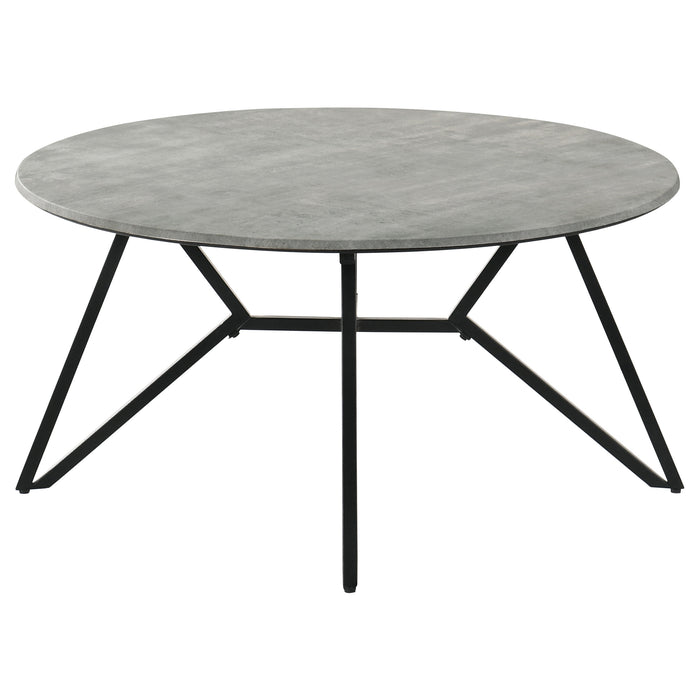 Hadi 2-piece Round SmartTop Coffee and End Table Set Cement