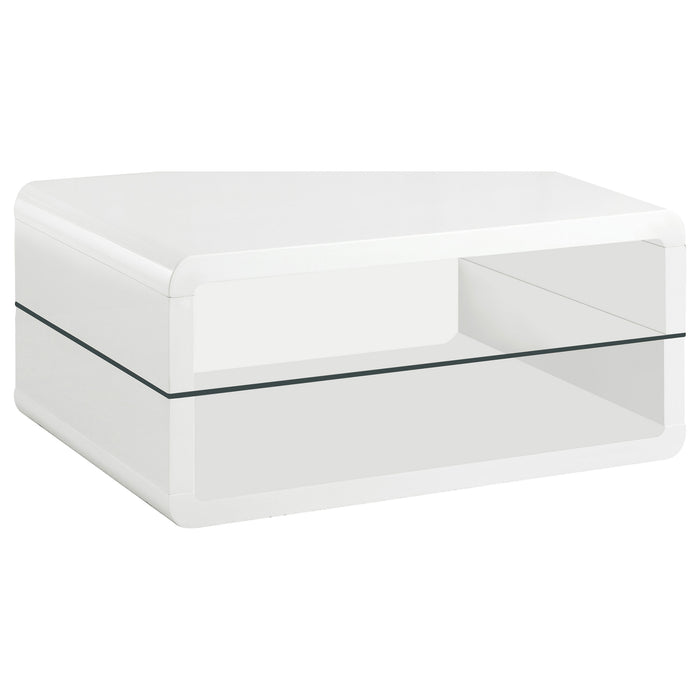 Elana 2-piece Coffee and End Table Set White High Gloss