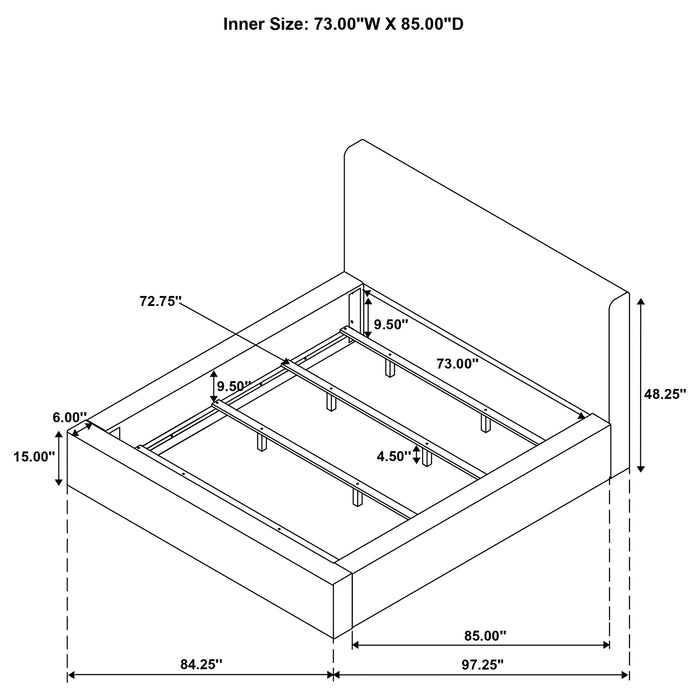 Rebecca Faux Fur Upholstered California King Bed Cream