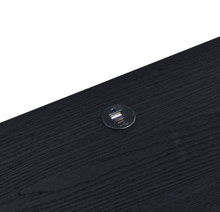 Westpark 2-drawer Nightstand LED Lights and USB Black