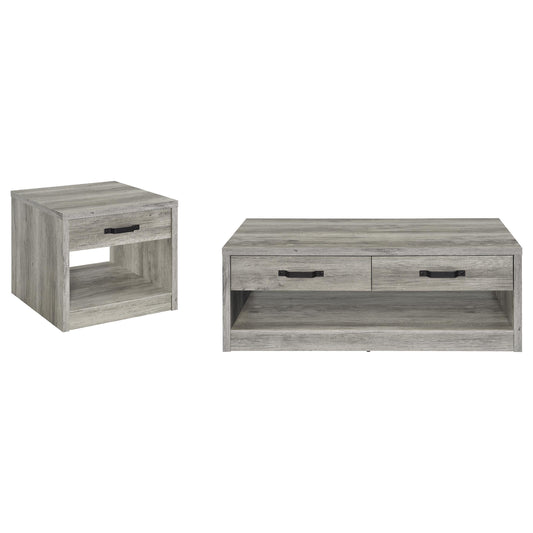 Felix 2-piece Coffee and End Table Set Grey Driftwood