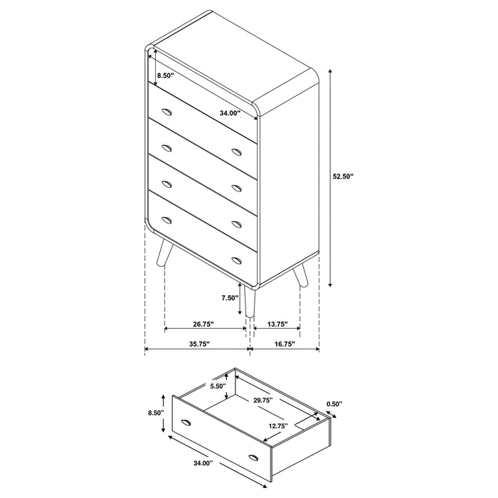 Robyn 5-piece Full Bedroom Set Light Ash