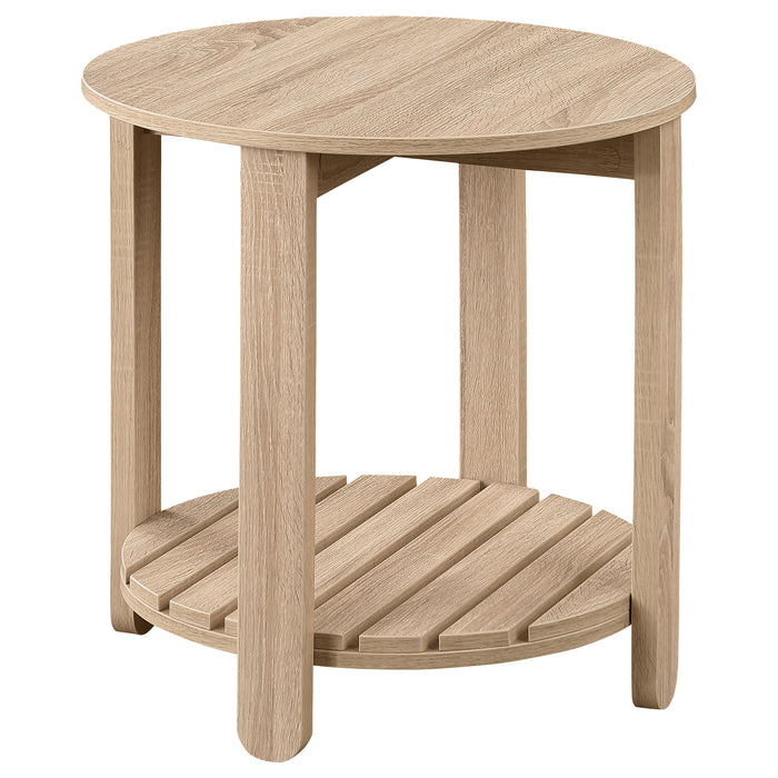 Fowler 3-piece Round Coffee and End Table Set Natural