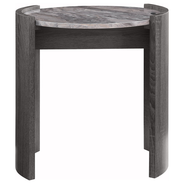 Gladstone 2-piece Coffee and End Table Set Distressed Grey