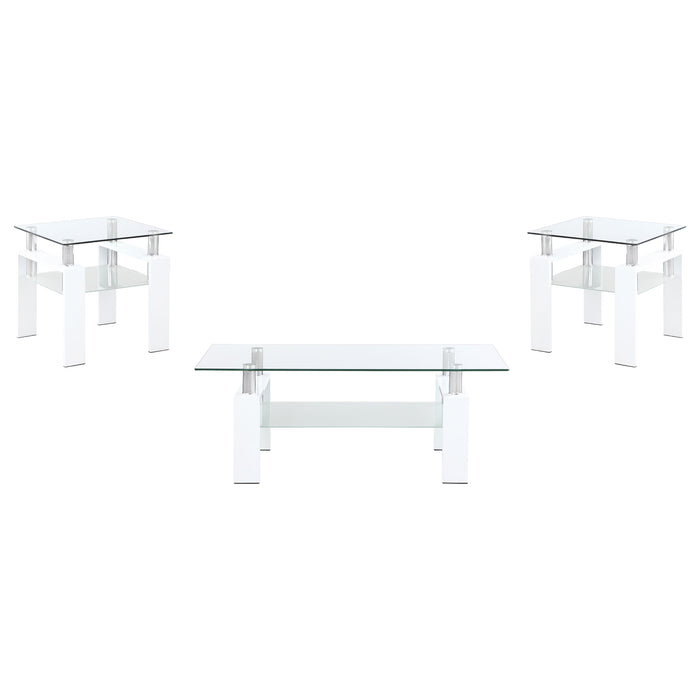 Dyer 3-piece Rectangular Coffee and End Table Set White