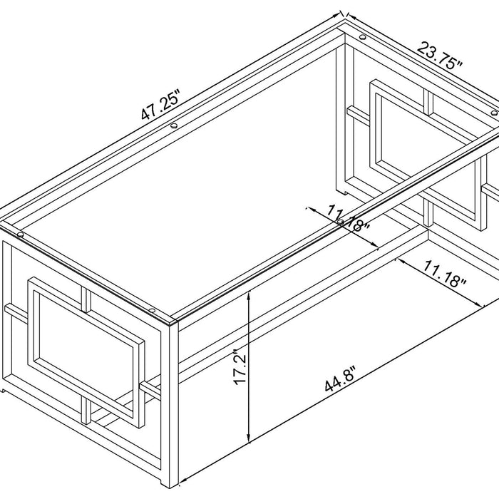 Merced 3-piece Rectangular Coffee and End Table Set Nickel