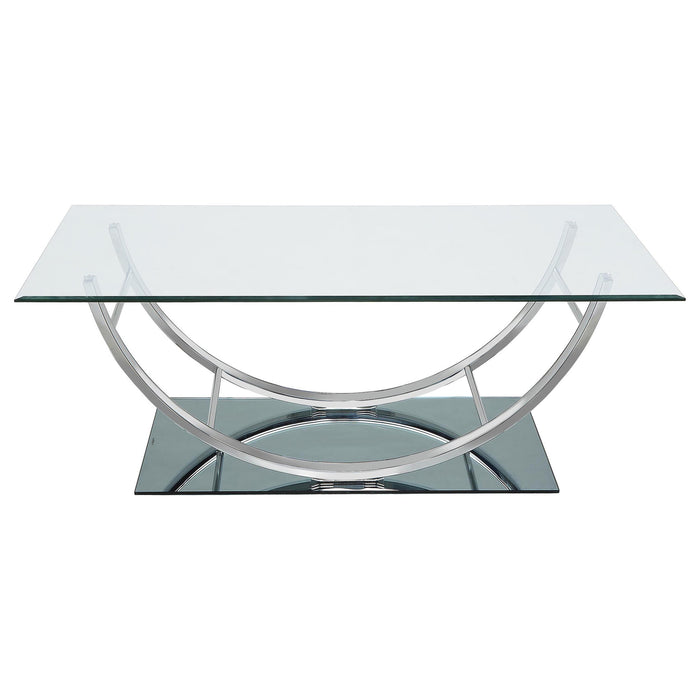 Danville 2-piece Glass Top Coffee and End Table Set Chrome