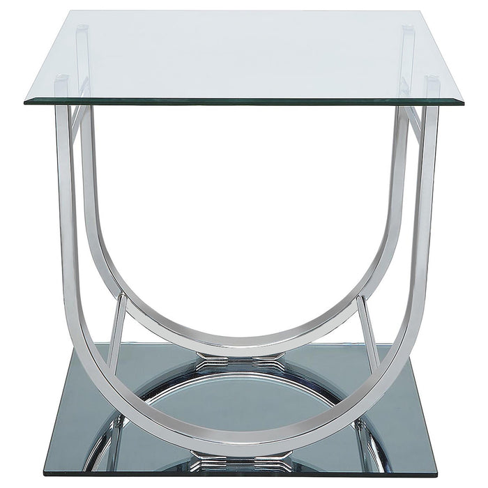 Danville 3-piece Glass Top Coffee and End Table Set Chrome