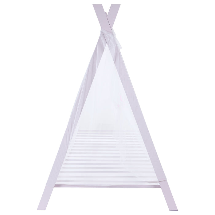 Fultonville Metal Twin Tent Bed with 7-inch Mattress Pink