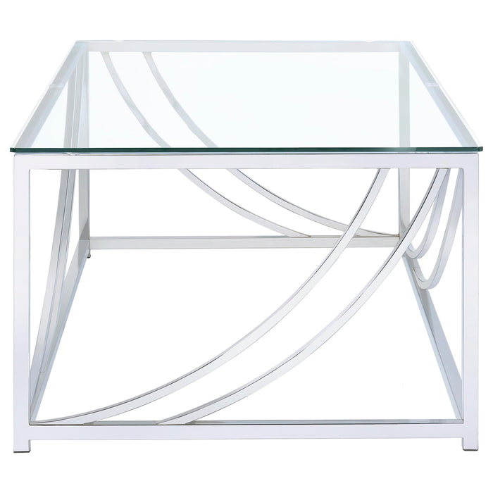 Lille 2-piece Glass Top Coffee And End Table Set Chrome