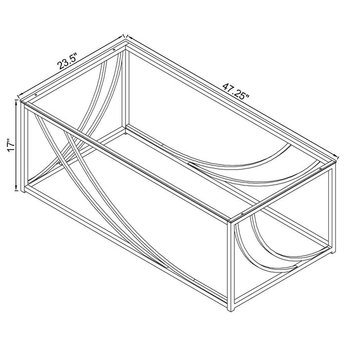 Lille 2-piece Glass Top Coffee And End Table Set Chrome