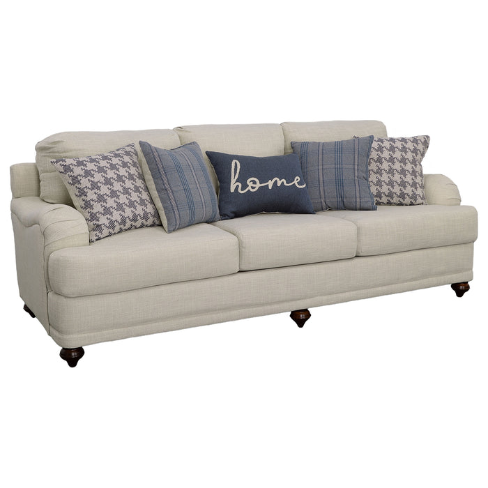 Glenn 2-piece Upholstered Sofa Set Light Grey and Blue
