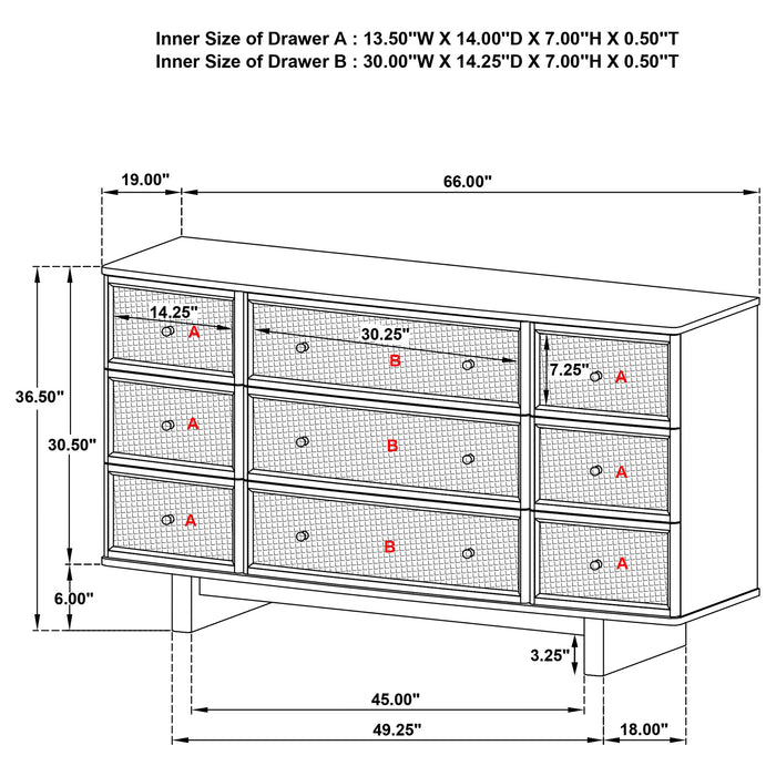 Kailani 5-piece California King Bedroom Set Beige Oak