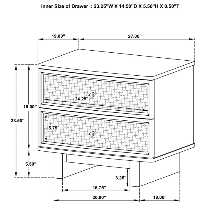 Kailani 4-piece Queen Bedroom Set Beige Oak