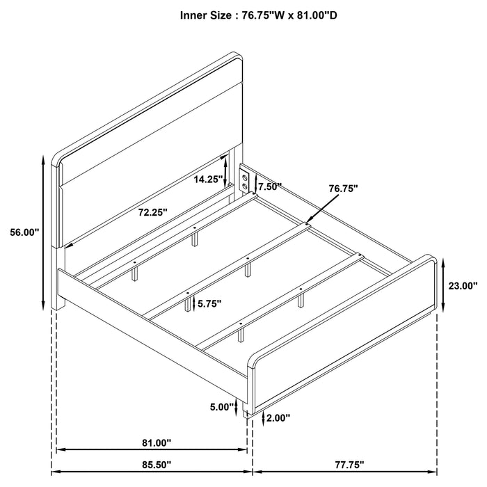 Ladera 56-inch Eastern King Panel Bed Light Elm