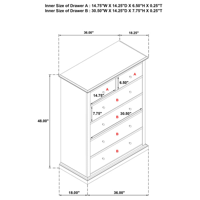 Sumerlin 6-drawer Bedroom Chest of Drawers Black