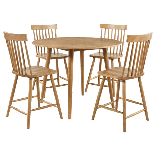 Andrews 5-piece Round Counter Height Dining Set Light Ash