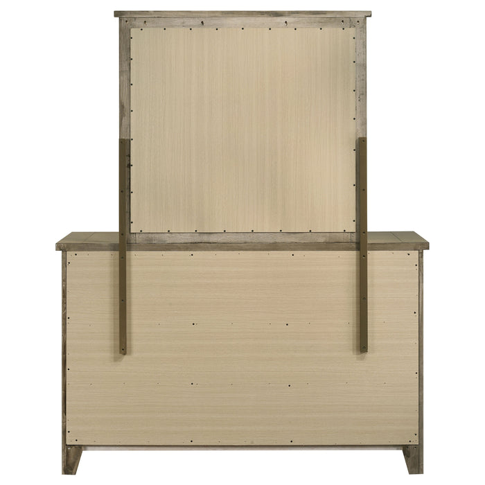 Hazlewood 6-drawer Bedroom Dresser with Mirror Vineyard Oak