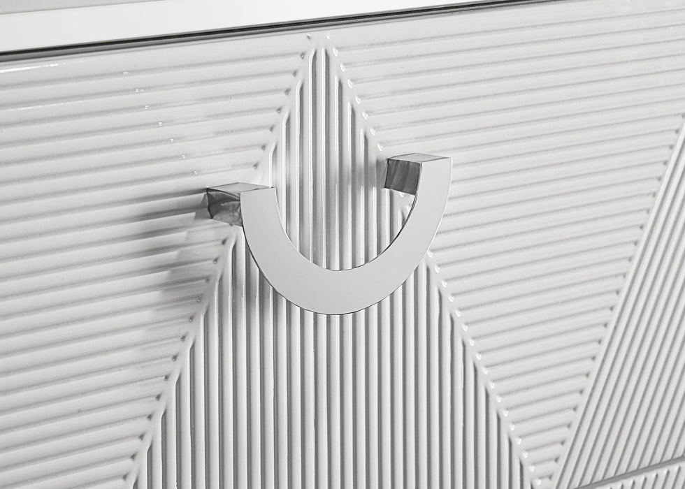 Cassia 4-piece Queen LED Bedroom Set White High Gloss