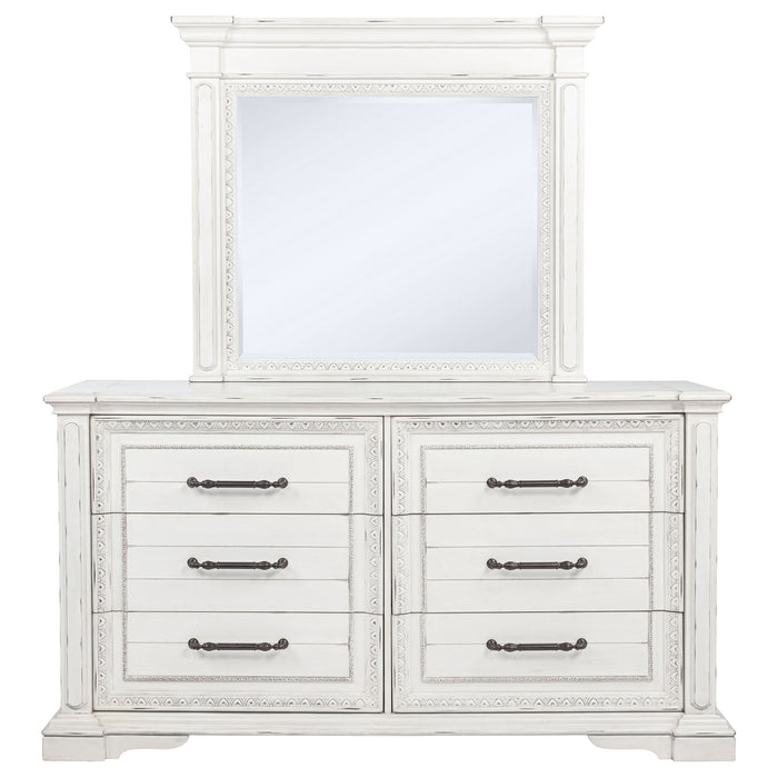 McKinney 6-drawer Bedroom Dresser with Mirror Vintage White