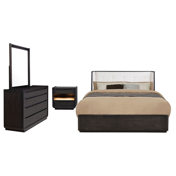 Leandro 4-piece Eastern King Bedroom Set Burnished Black
