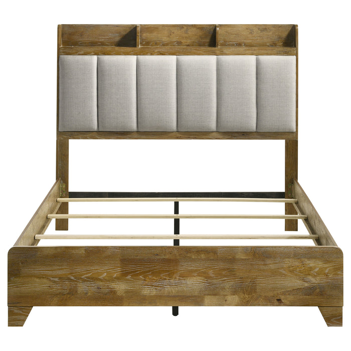 Henderson 57-inch Queen Bookcase Panel Bed Medium Oak