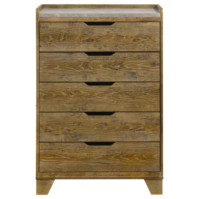 Henderson 5-drawer Bedroom Chest of Drawers Medium Oak