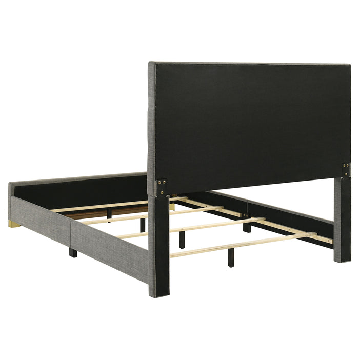 Ines 52-inch Fabric Upholstered Eastern King Panel Bed Grey