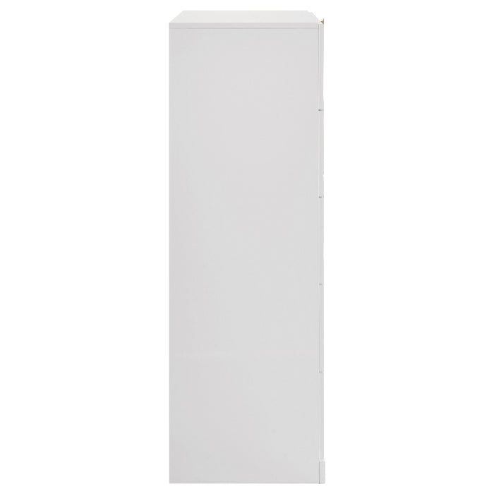 Ines 5-drawer Bedroom Chest of Drawers White High Gloss