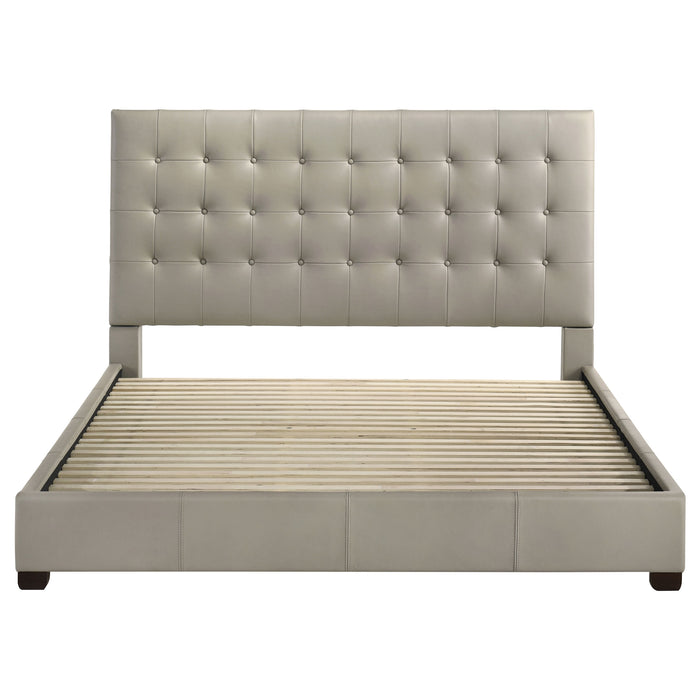 Medley Genuine Leather Eastern King Platform Bed Tan