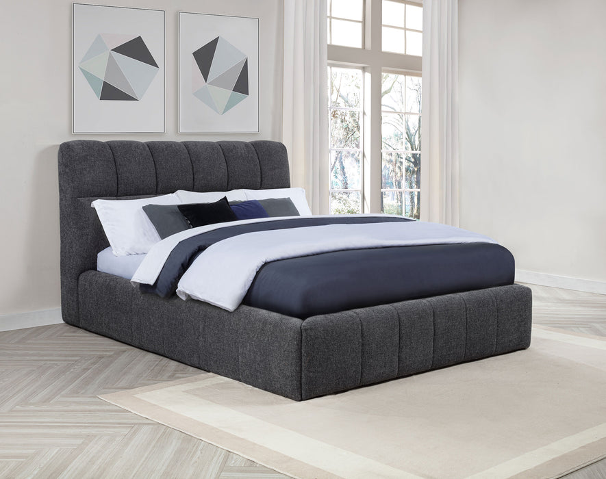Nollet 48-inch Upholstered California King Platform Bed Grey
