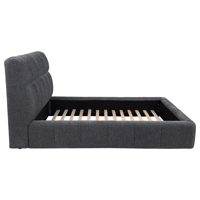 Nollet 48-inch Upholstered California King Platform Bed Grey