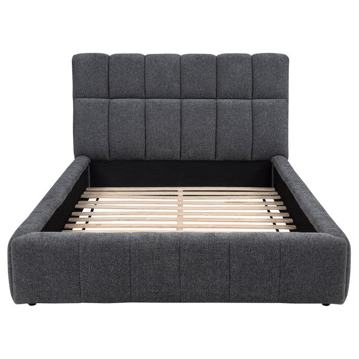 Nollet 48-inch Upholstered Queen Panel Platform Bed Grey